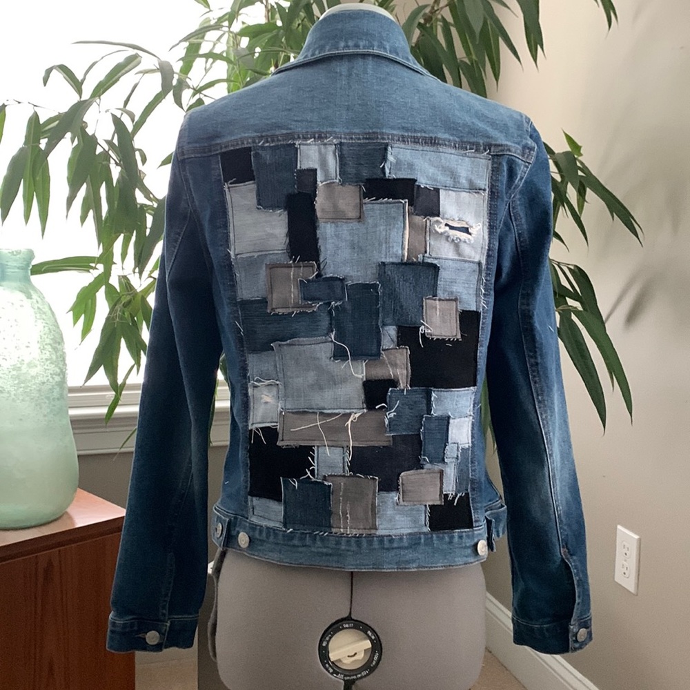 One Of A Kind Recycled Patchwork Denim Jean Jacket